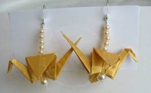 Origami Peace Crane earings