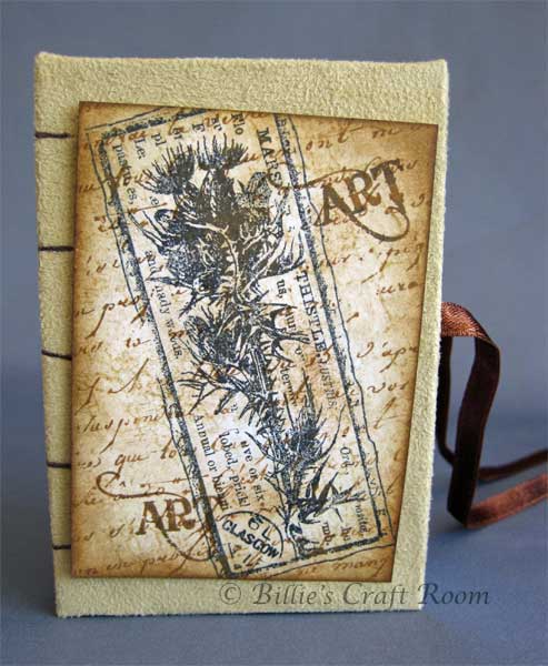 Fabric Covered book, decoarated with ATC