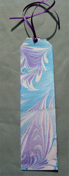Bookmark. Marbling onto Pearl Card stock